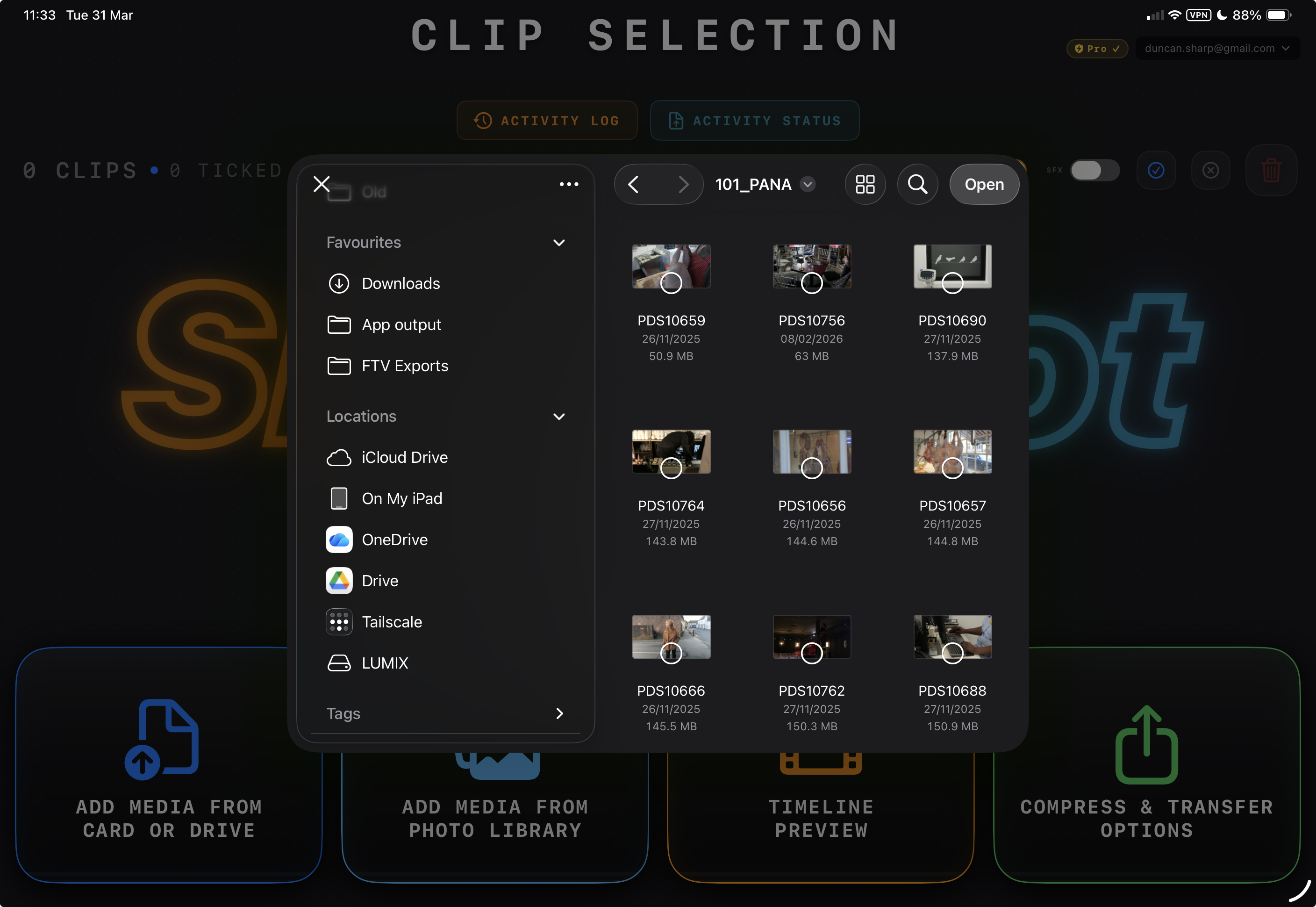 Import — file picker